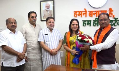 नामांकन भरने से पहले मुख्यमंत्री साय से आशीर्वाद लेने पहुंची महापौर प्रत्याशी मीनल चौबे