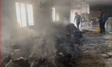 CG : डेनेक्स गारमेंट फैक्ट्री में भीषण आग, करोड़ों के नुकसान का अनुमान