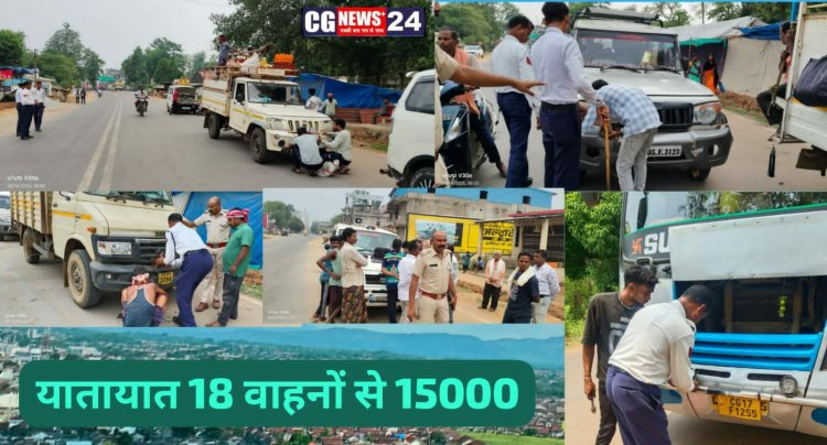 यातायात नियमों को दरकिनार करते पाए जाने वालों 18 वाहन चालकों से 15000/की समन शुल्क वसूला गया साथ ही यातायात नियमों का पालन करने दी गई समझाइश