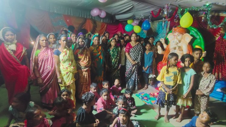 *माडिगपीडिग धेनु में गणपति स्थापना पर पहुंची जिला पंचायत अध्यक्ष, ग्रामीणजन से किया संवाद*