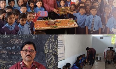 न्यौता भोज में बच्चों को व्यंजन  खिलाकर अपने जन्मदिन को यादगार बनाया