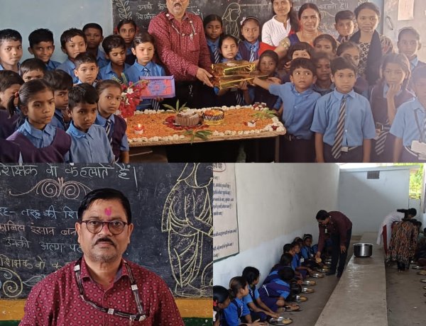 न्यौता भोज में बच्चों को व्यंजन  खिलाकर अपने जन्मदिन को यादगार बनाया