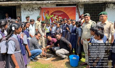 *सेवा संकल्प अभियान के तहत माध्यमिक शाला औंधी में वन विभाग द्वारा किया गया वृक्षारोपण*