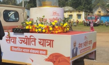 *मंत्री टंकराम वर्मा की अध्यक्षता में मोहला नगर में निकाली गई सेवा ज्योति यात्रा*