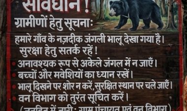 *मोहला नगर के समीप दिखाई दे रहा वन्य प्राणी भालू वन विभाग ने की सतर्कता जारी*