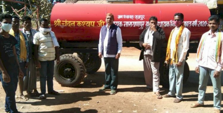 नारायणपुर विधायक ने दिपावली के शुभ अवसर पर किया पानी टेंकर वितरण