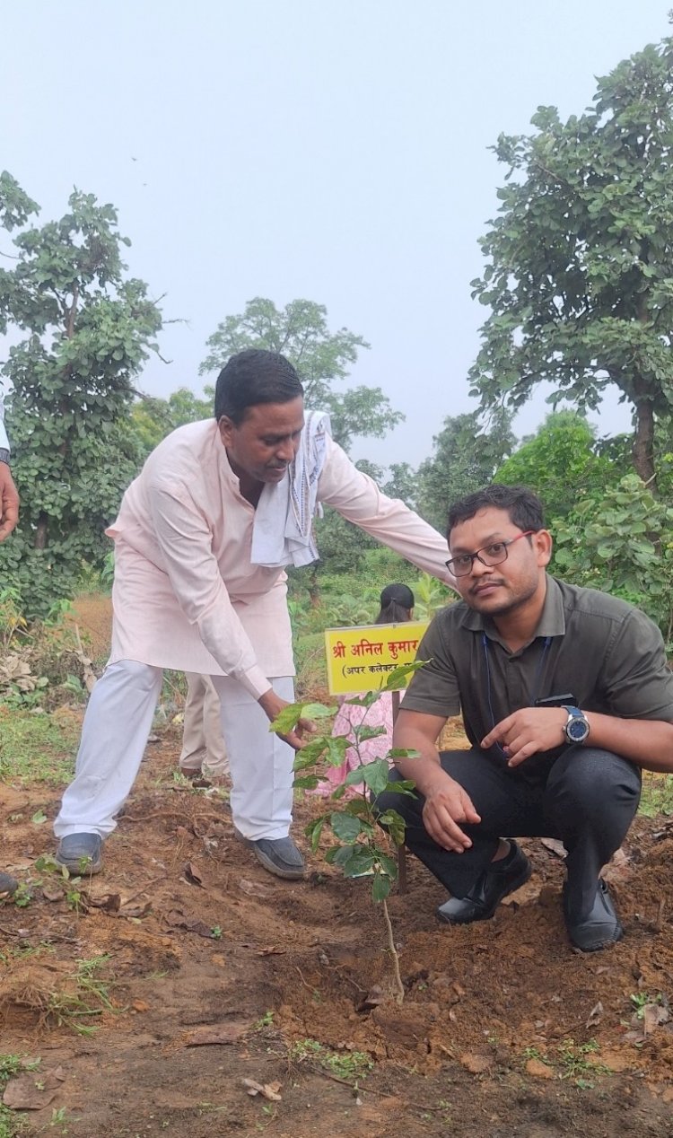 जन समस्या निवारण शिविर में जनप्रतिनिधियों, जिला अधिकारी एवं कर्मचारियों ने रोपे फलदार एवं छायादार पौधे