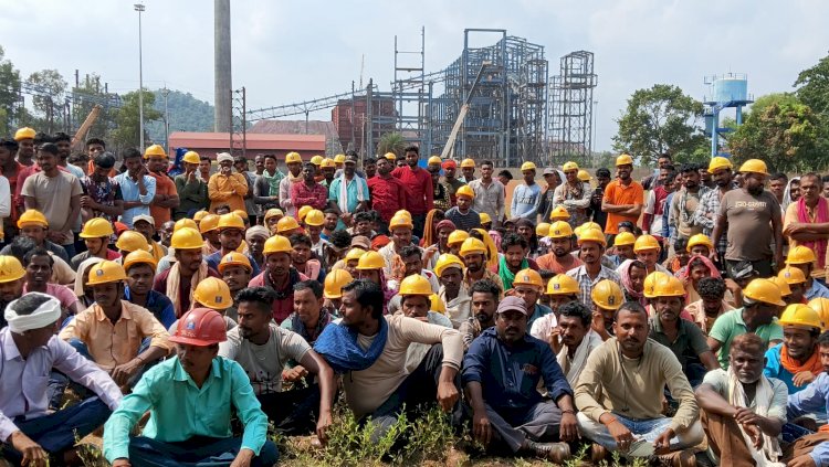 बीएसपी प्रबंधन और निर्माणाधीन कंपनी जगन्नाथ पैलेट एंड पावर के खिलाफ 500 मजदूरो ने खोला मोर्चा-  ठेकेदार के द्वारा की जा रही सेफ्टी रूल्स रेगुलेशन की अनदेखी-